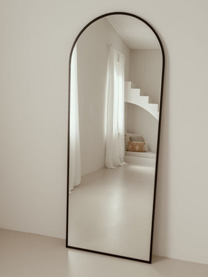 Large Standing Oval Mirror 180x70 Black