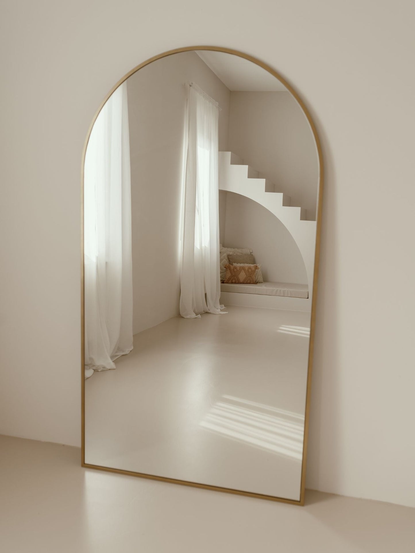 Large Standing Oval Mirror 180x100 Gold