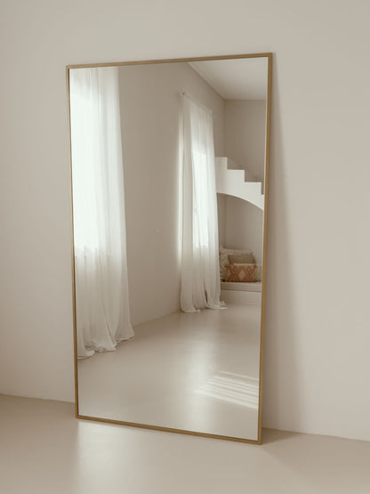 Large Rectangular Standing Mirror 180x100 Gold