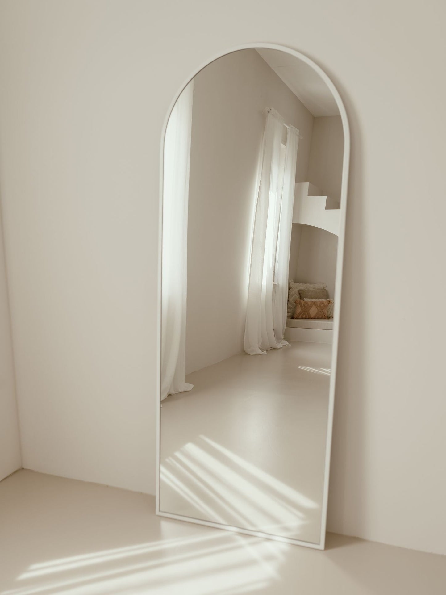 Large Standing Oval Mirror 180x70 White
