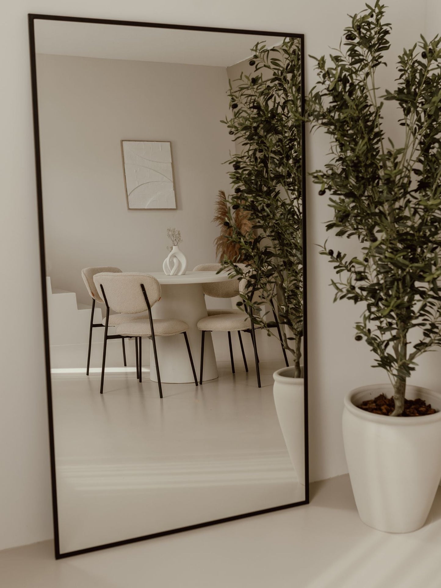 Large Rectangular Standing Mirror, 180x100 cm, Black