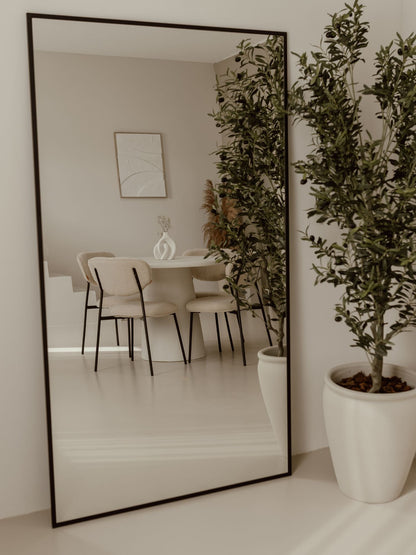 Large Rectangular Standing Mirror, 180x100 cm, Black