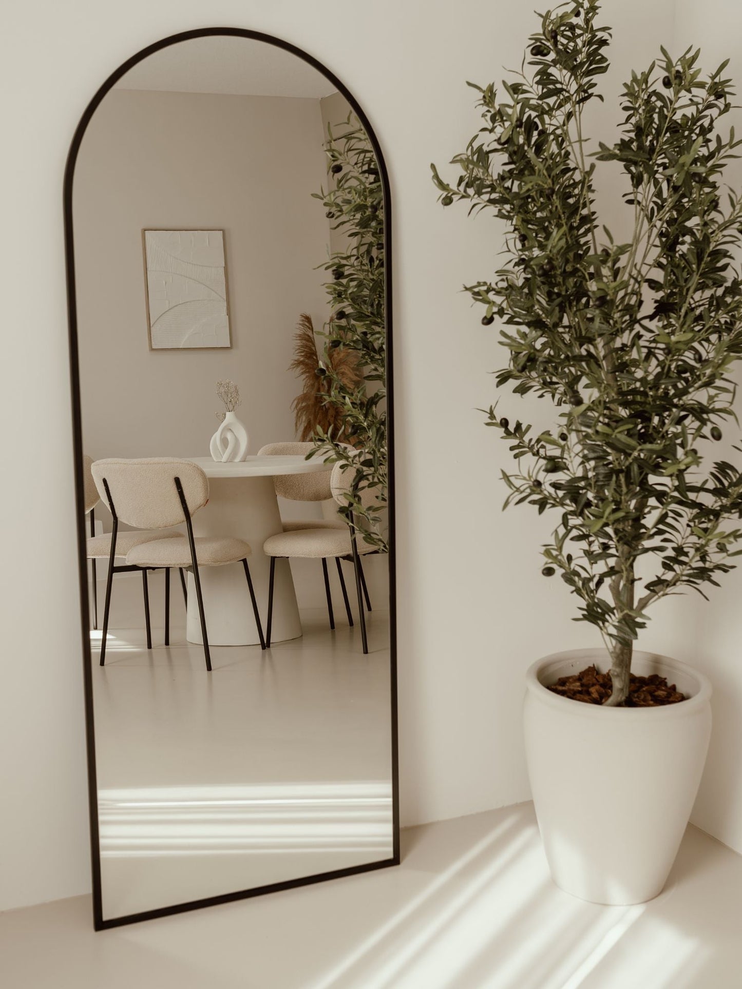 Large Standing Oval Mirror 180x70 Black