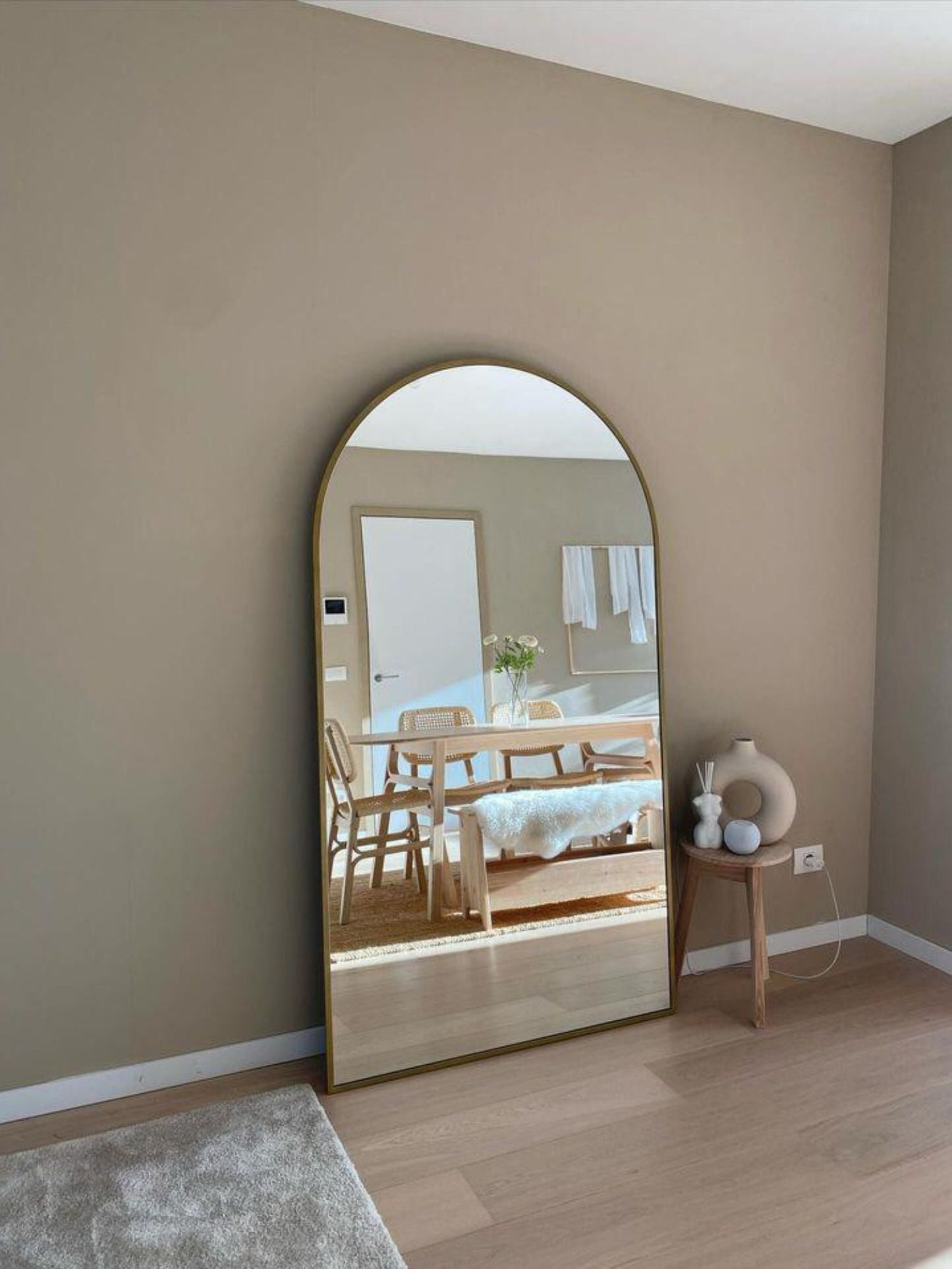 Large Standing Oval Mirror 180x100 Gold
