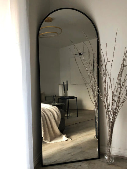 Large Standing Oval Mirror 180x70 Black