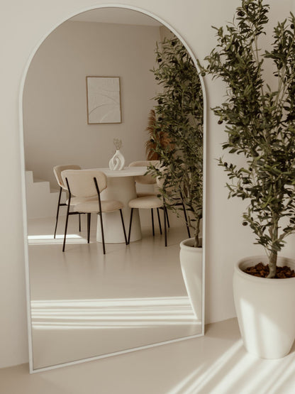 Large Standing Oval Mirror 180x100 White