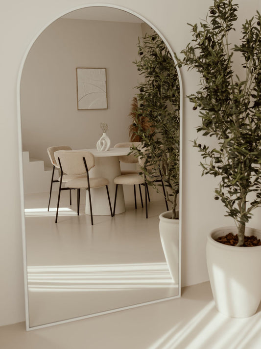 Large Standing Oval Mirror 180x100 White