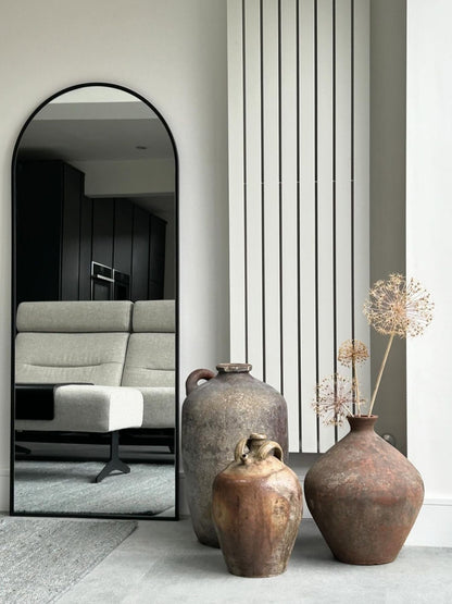 Large Standing Oval Mirror 180x70 Black