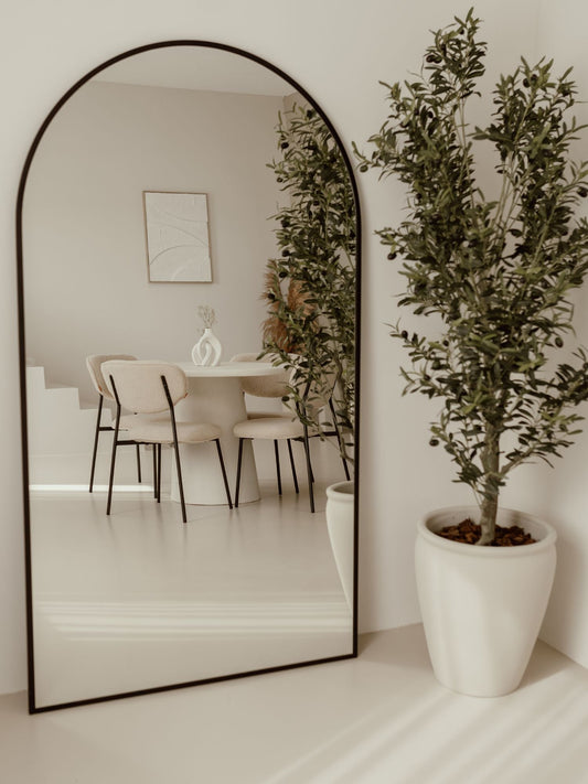 Large Standing Oval Mirror 180x100 Black