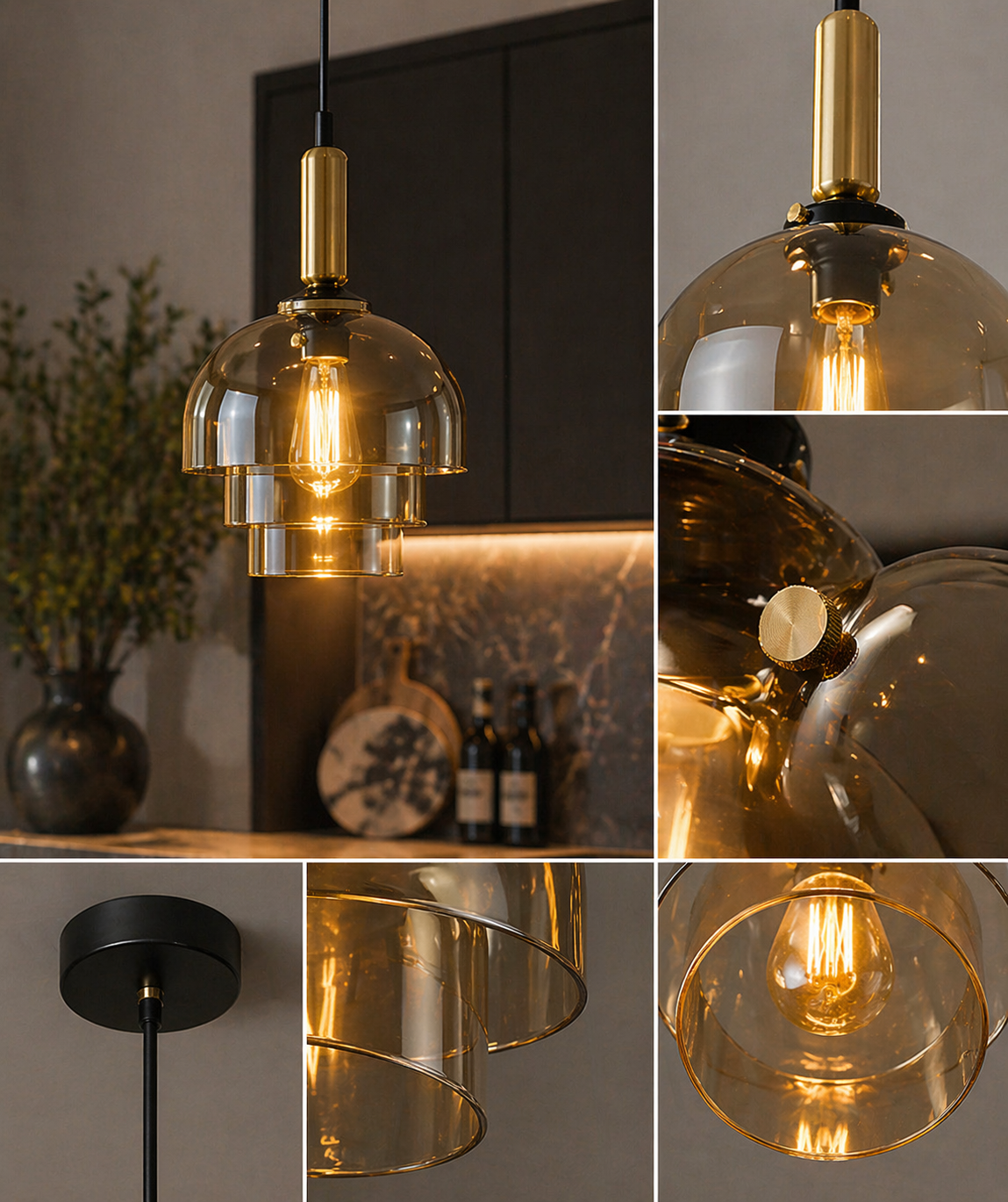 Crafted with glass and metal, designed for refined interiors