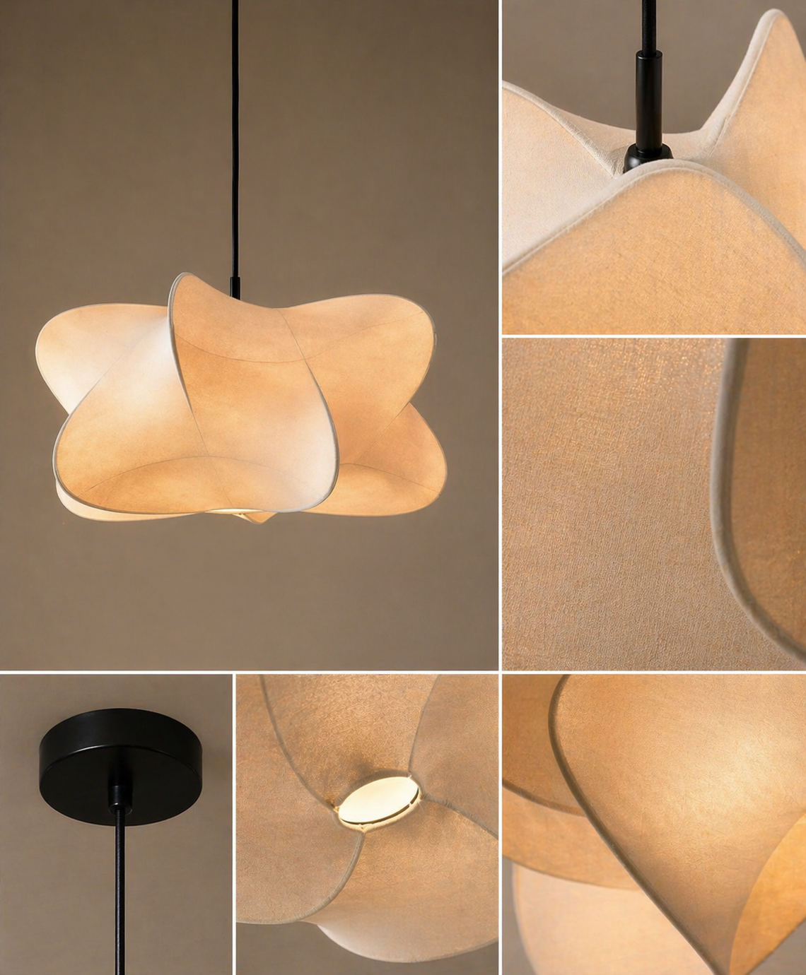 Crafted with fabric and structure, designed for soft illumination