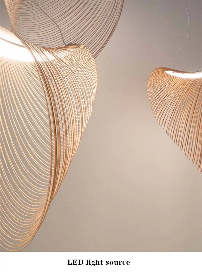 Wabi-Sabi Wooden Pendant Light for Living Room