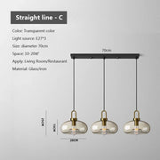 Modern Nordic Glass Pendant Light – Industrial Loft Hanging Lamp Fixture for Kitchen, Restaurant & Home Decor