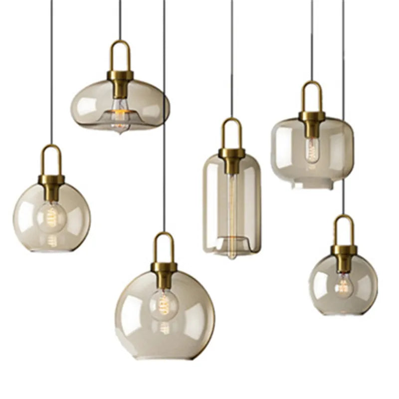 Modern Nordic Glass Pendant Light – Industrial Loft Hanging Lamp Fixture for Kitchen, Restaurant & Home Decor — STYLE: Little Dragon Eye 6