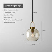 Modern Nordic Glass Pendant Light – Industrial Loft Hanging Lamp Fixture for Kitchen, Restaurant & Home Decor