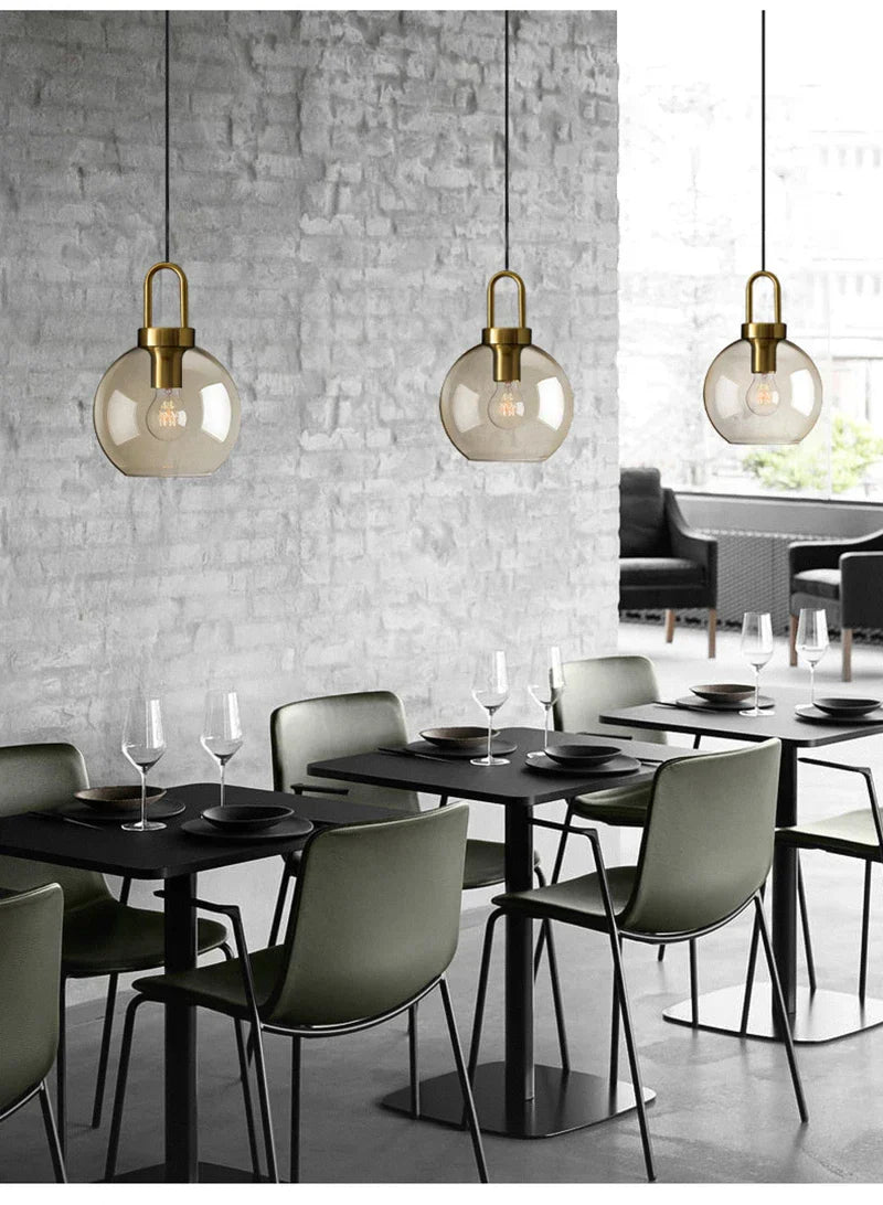 Modern Nordic Glass Pendant Light – Industrial Loft Hanging Lamp Fixture for Kitchen, Restaurant & Home Decor
