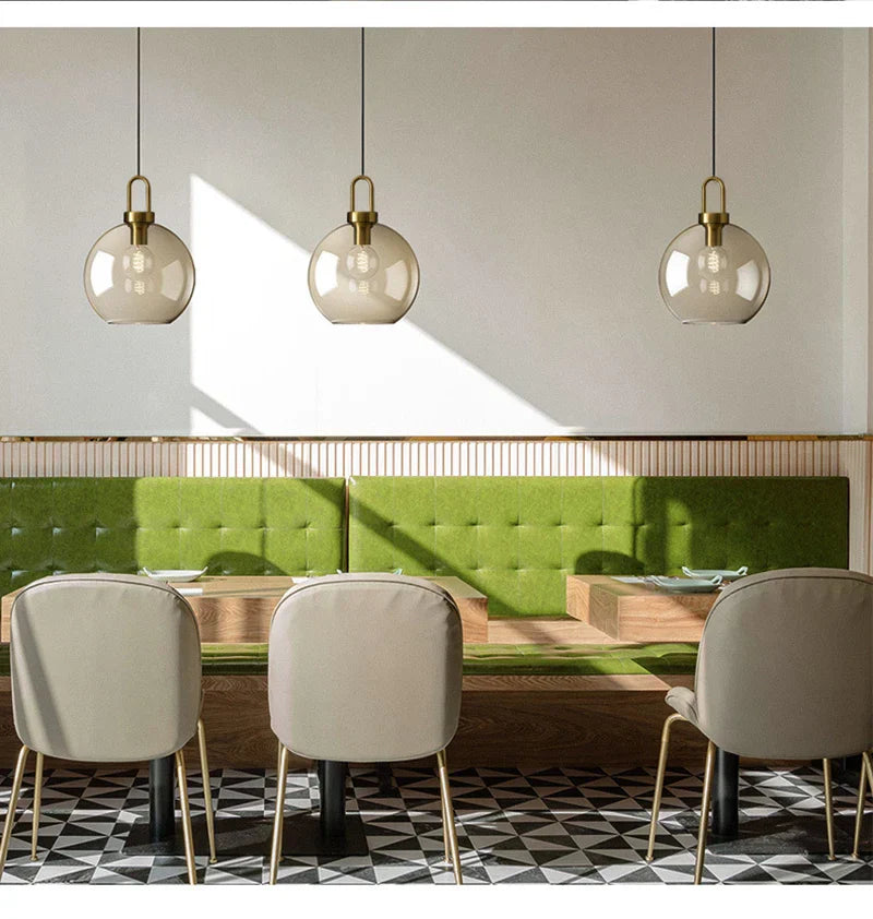 Modern Nordic Glass Pendant Light – Industrial Loft Hanging Lamp Fixture for Kitchen, Restaurant & Home Decor