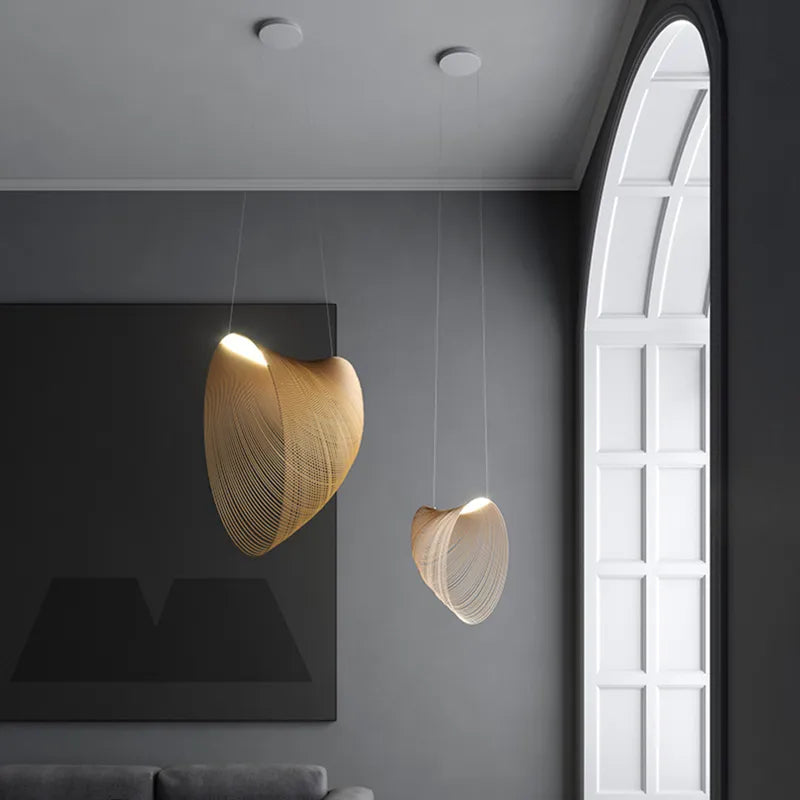 Wabi-Sabi Wooden Pendant Light for Living Room — Small / Warm light 7