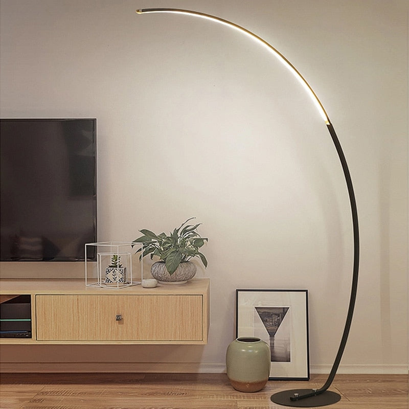 Nordic LED RGB Corner Floor Lamp with App Control for Living Room Decor — White Body / Warm Light 3000k 1