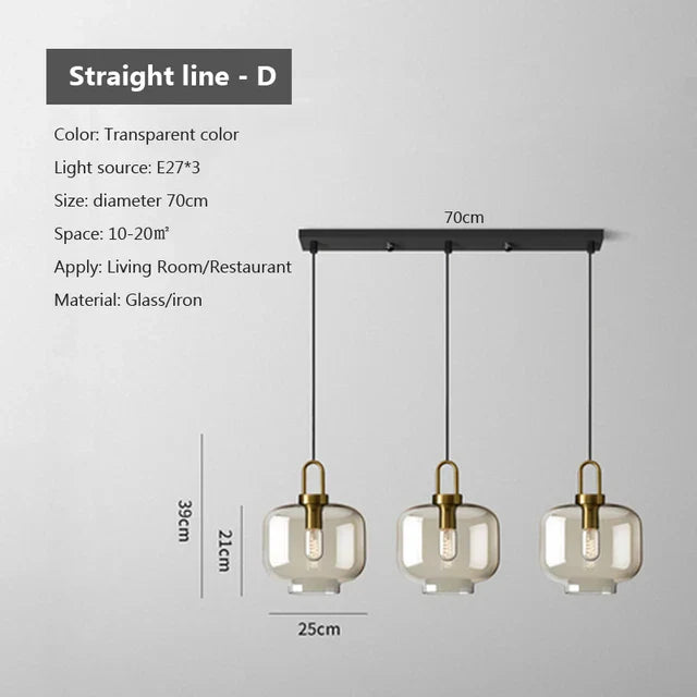 Modern Nordic Glass Pendant Light – Industrial Loft Hanging Lamp Fixture for Kitchen, Restaurant & Home Decor