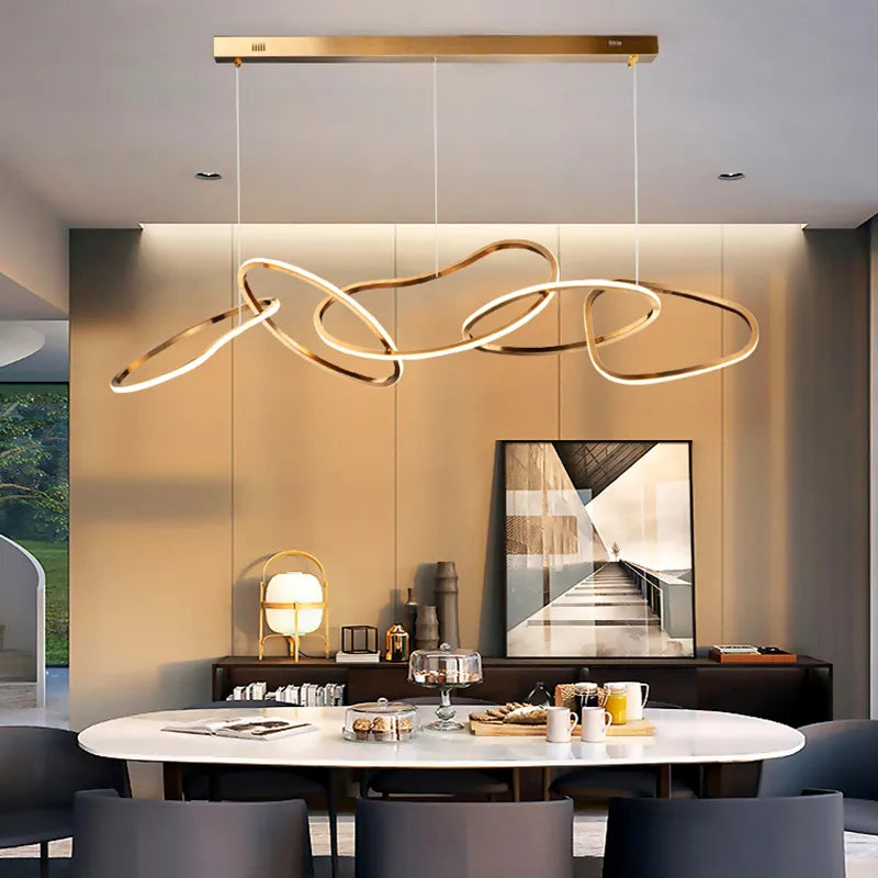 Modern Pendant Lighting — Black / Length 120cm / 71-80W | Warm White