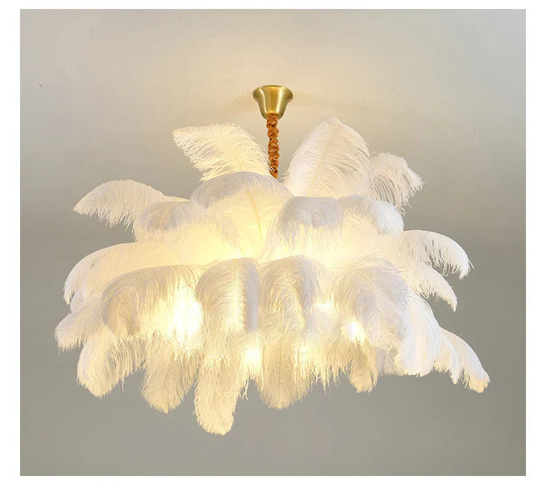 Modern Nordic Feather Pendant Chandelier Light for Living Room, Bedroom & Home Decor
