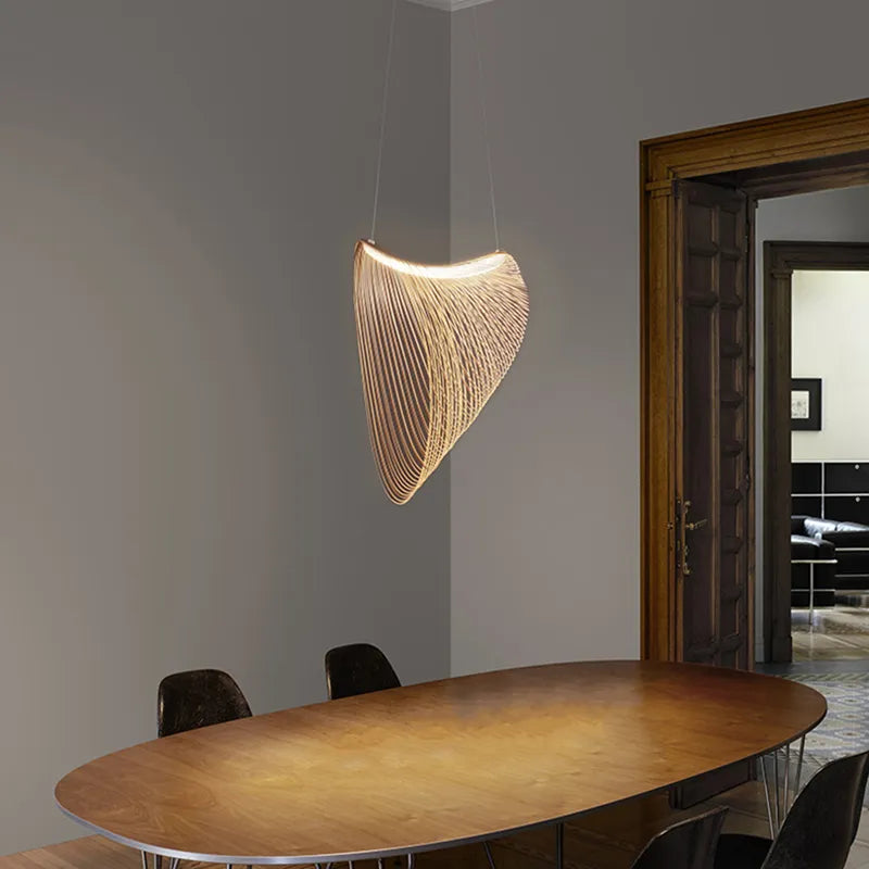 Wabi-Sabi Wooden Pendant Light for Living Room — Small / Warm light 4