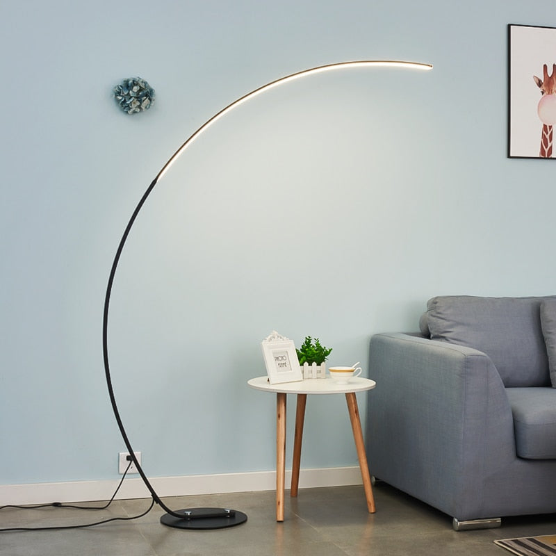 Nordic LED RGB Corner Floor Lamp with App Control for Living Room Decor — White Body / Warm Light 3000k 2