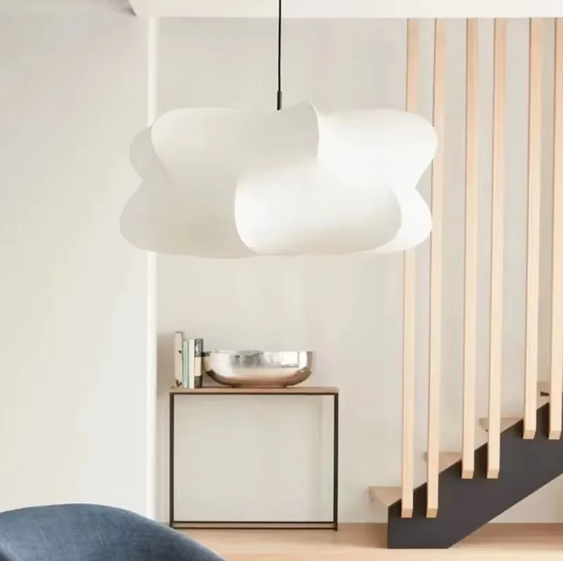 Fabric Pendant Light for Living Room — D40 H20cm / White Light 3