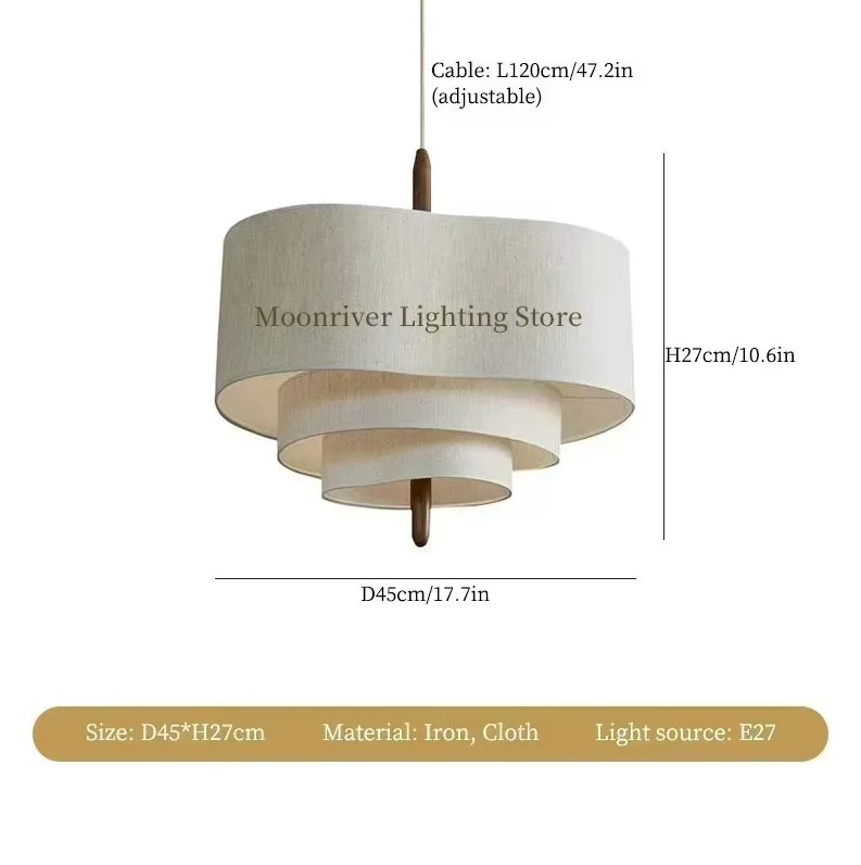 Minimalist Fabric Ceiling Pendant Light — D45cm / Warm Light 8
