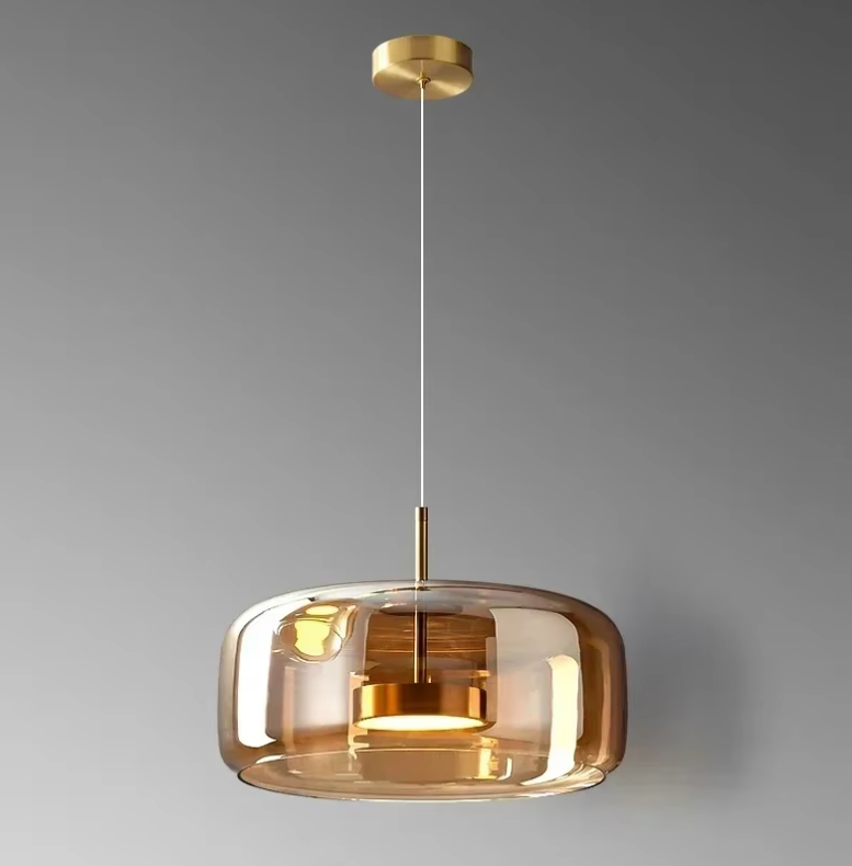 Nordic Postmodern Glass Pendant Chandelier Light for Dining Room, Bedroom & Living Room — Gold / Diameter 33cm 7