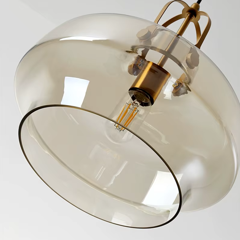 Nordic Retro Bauhaus Glass Pendant Light for Coffee Shop, Bar & Restaurant Decor — Smoky Gray / Cold White 5