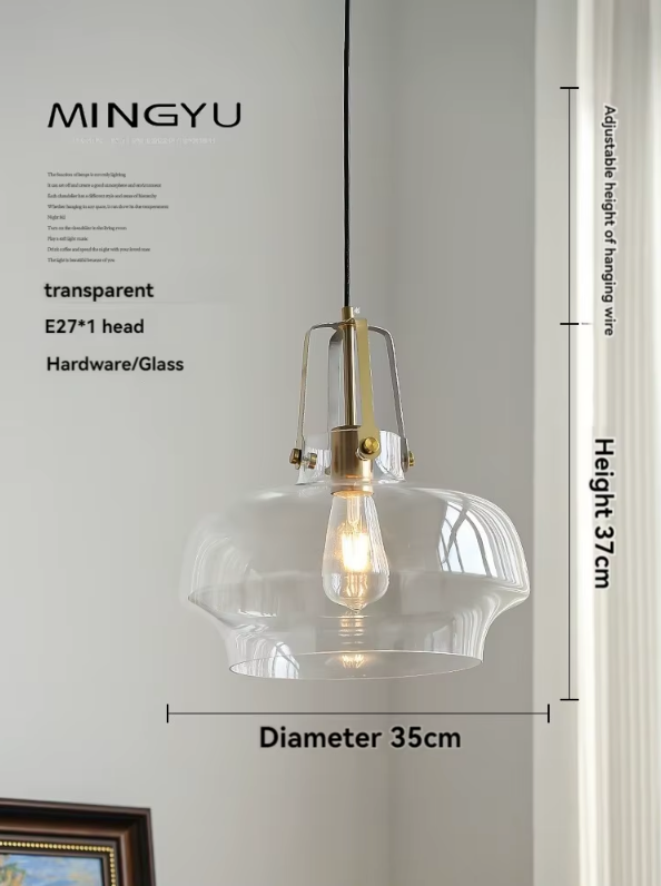 Nordic Retro Bauhaus Glass Pendant Light for Coffee Shop, Bar & Restaurant Decor — Smoky Gray / Cold White 8