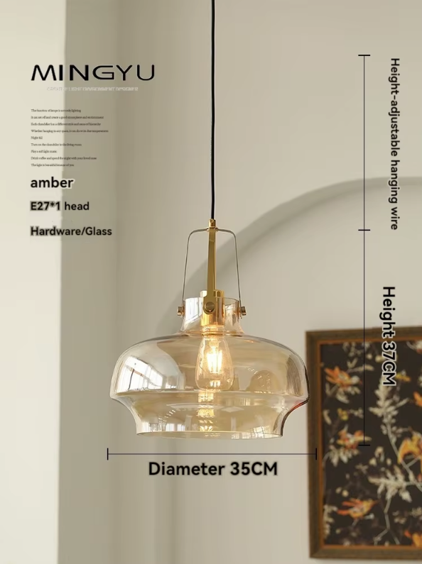 Nordic Retro Bauhaus Glass Pendant Light for Coffee Shop, Bar & Restaurant Decor