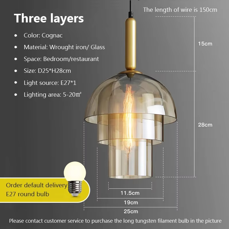 Glass Pendant Light for Kitchen and Dining Room