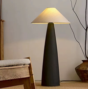 Scandinavian Ceramic Floor Lamp with Fabric Shade – Minimalist Nordic Lighting for Living Room & Bedroom