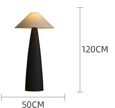 Scandinavian Ceramic Floor Lamp with Fabric Shade – Minimalist Nordic Lighting for Living Room & Bedroom — Default 2
