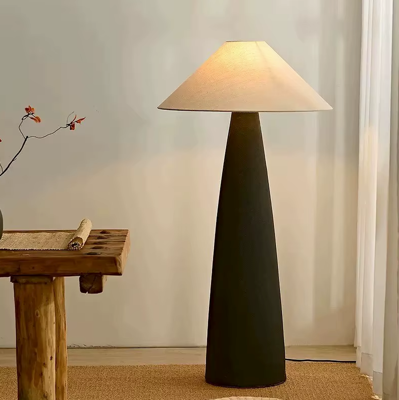 Scandinavian Ceramic Floor Lamp with Fabric Shade – Minimalist Nordic Lighting for Living Room & Bedroom — Default 5