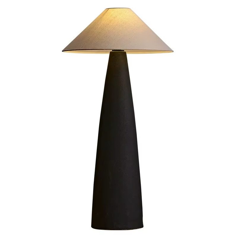 Scandinavian Ceramic Floor Lamp with Fabric Shade – Minimalist Nordic Lighting for Living Room & Bedroom — Default 6
