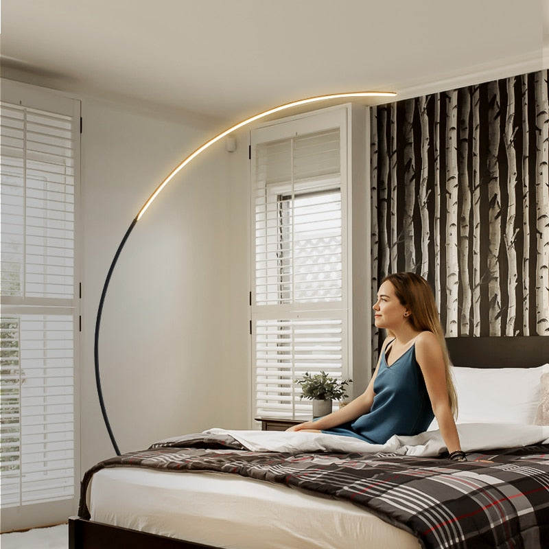 Nordic LED RGB Corner Floor Lamp with App Control for Living Room Decor