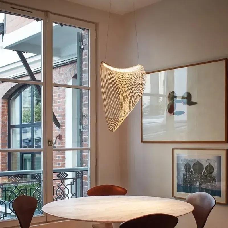 Wabi-Sabi Wooden Pendant Light for Living Room — Small / Warm light 2