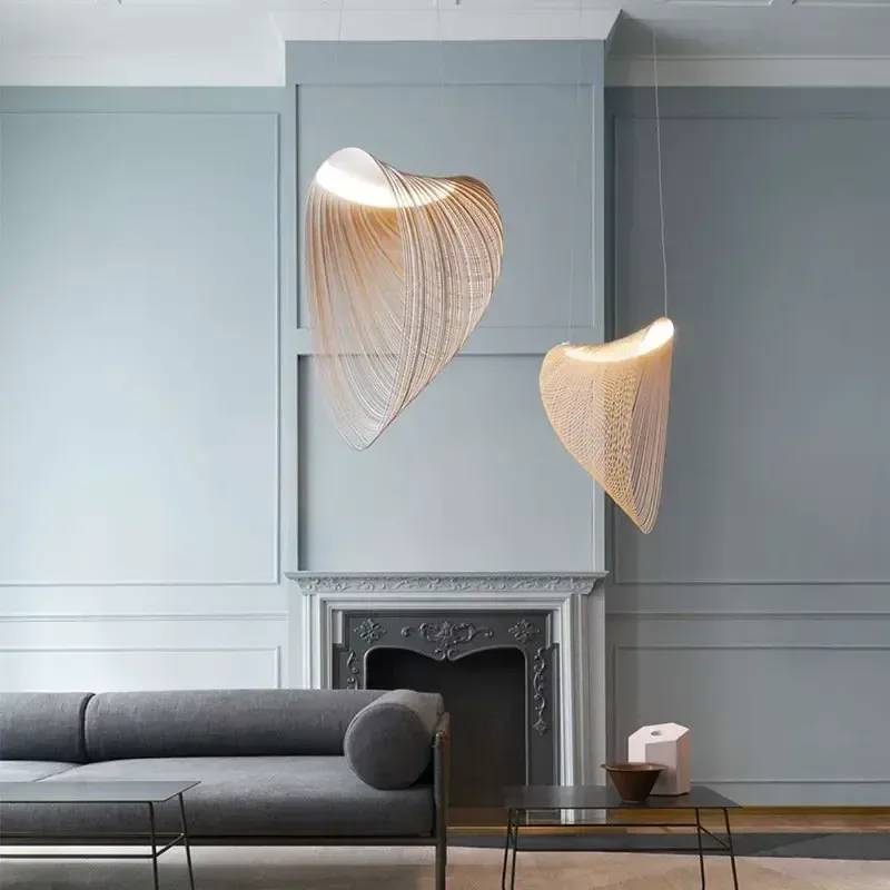 Wabi-Sabi Wooden Pendant Light for Living Room — Small / Warm light 1