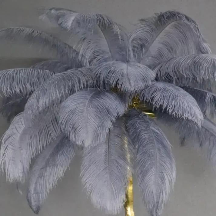 Nordic Ostrich Feather LED Floor Lamp – Modern Luxury Standing Light for Living Room & Bedroom Decor
