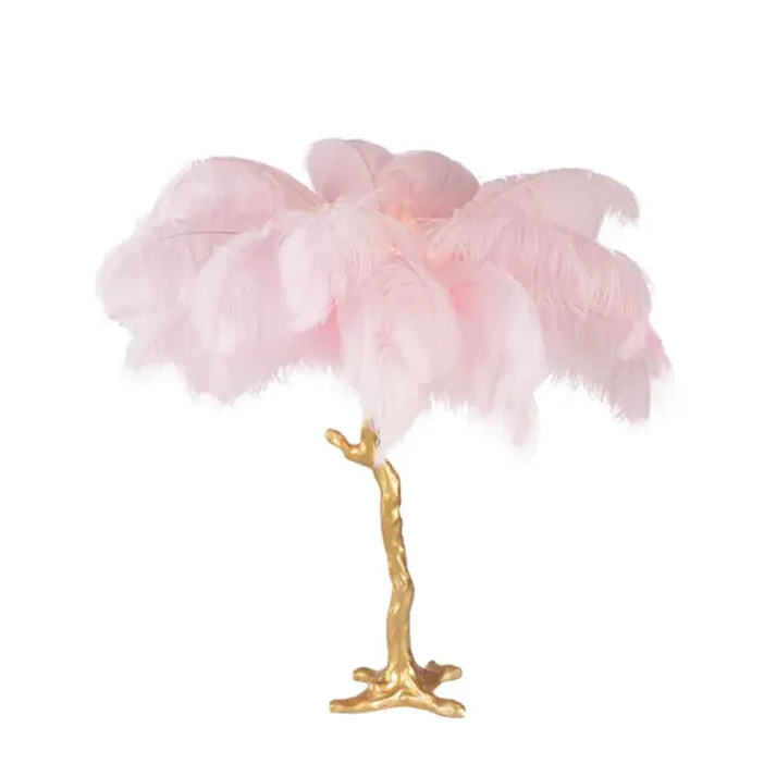 Nordic Ostrich Feather LED Floor Lamp – Modern Luxury Standing Light for Living Room & Bedroom Decor